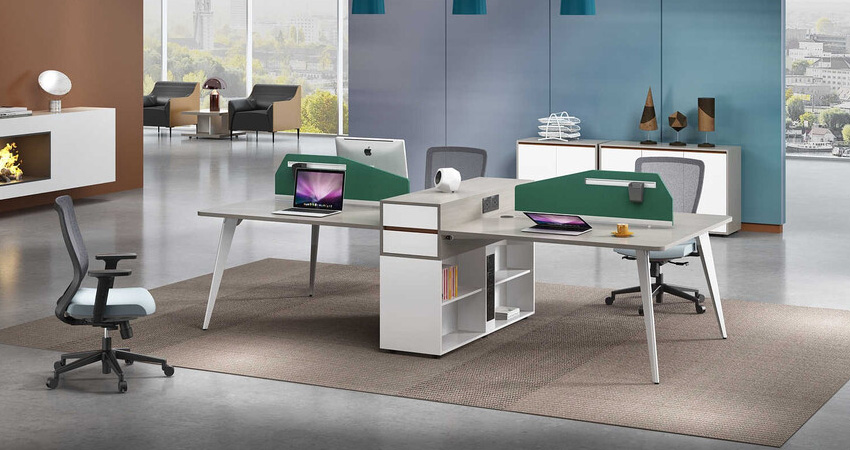 簡約現(xiàn)代職員桌-4